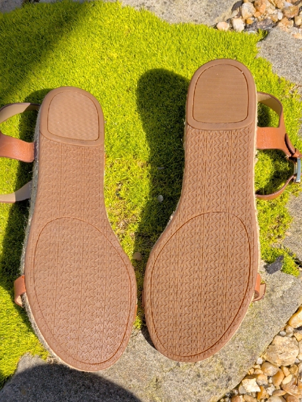 Michael Kors Tan Leather Espadrille Flat Summer Sandals - Picture 10 of 12